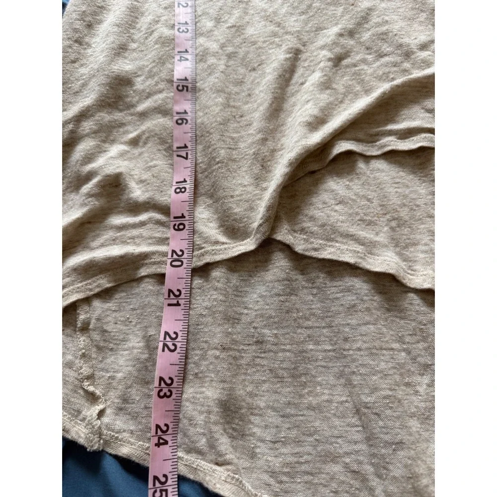 Athleta Womens Oatmeal Heather Linen Blend Layered Crossover High Low Tank Top S